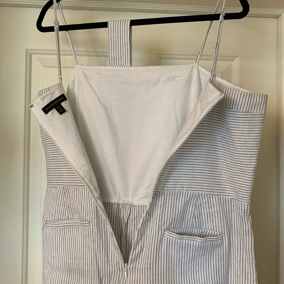 💖💖 Banana Republic Navy and White  Striped Linen & Cotton Jumpsuit Size 14 - Picture 2 of 6